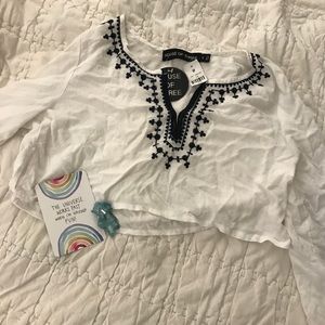 LF White Cropped Long Sleeve